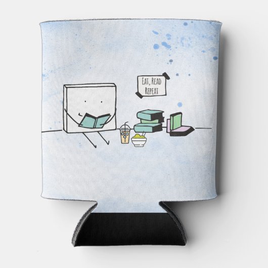 Eet, lees, herhaal de Koelbox van de Boekenomslag Blikjeskoeler (Voorkant)