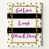 Eet liefde lachen bidden lachen gouden stippen not notitieboek (Achterkant)