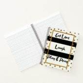 Eet liefde lachen bidden lachen gouden stippen not notitieboek (Binnen)