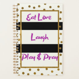 Eet liefde lachen bidden lachen gouden stippen pla planner