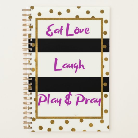 Eet liefde lachen bidden lachen gouden stippen pla planner (Voorkant)