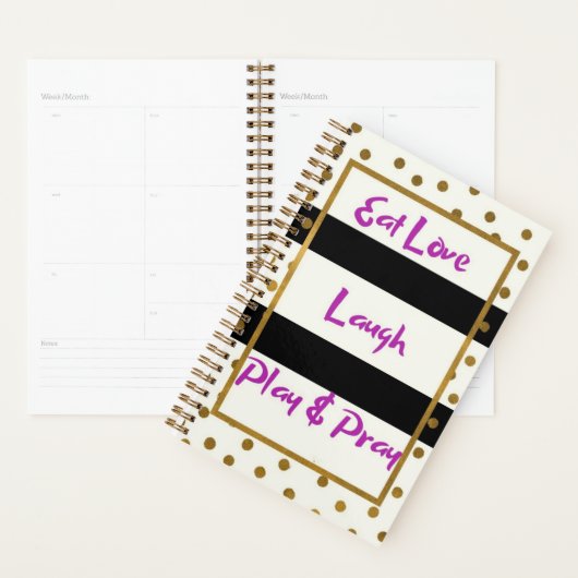 Eet liefde lachen bidden lachen gouden stippen pla planner (Display)