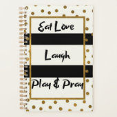 Eet liefde lachen bidden lachen gouden stippen pla planner (Voorkant)