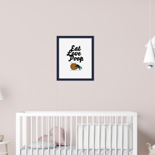 eet liefde poep poster met zwarte rand