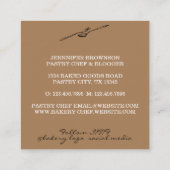 Eet-logo voor chef-koken vierkante visitekaartje (Achterkant)