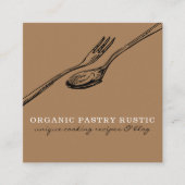 Eet-logo voor chef-koken vierkante visitekaartje (Voorkant)