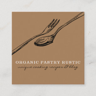 Eet-logo voor chef-koken vierkante visitekaartje