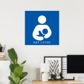 Eet Lokaal / Borstvoeding / Icon voor borstvoeding Poster (Thuiskantoor)