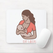 Eet lokaal - Middelmatig ontwerp van de huid Muismat (Met muis)