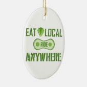 Eet lokaal, Ride overal Keramisch Ornament (Rechts)