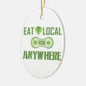 Eet lokaal, Ride overal Keramisch Ornament (Links)