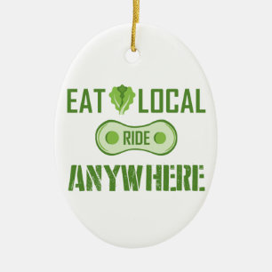 Eet lokaal, Ride overal Keramisch Ornament
