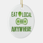 Eet lokaal, Ride overal Keramisch Ornament (Rechts)