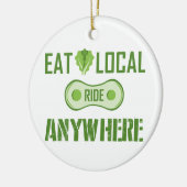 Eet lokaal, Ride overal Keramisch Ornament (Links)