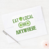 Eet lokaal, Ride overal Vierkante Sticker (Envelop)