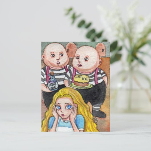 Eet me en drink me. briefkaart (Staand voorkant)