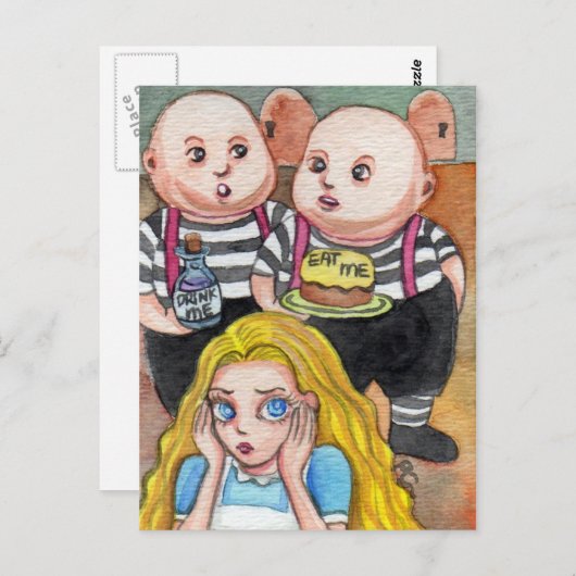 Eet me en drink me. briefkaart (Voorkant / Achterkant)