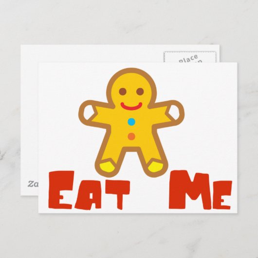 Eet me Gingerbrood man Holiday Humor Feestdagenkaart (Voorkant / Achterkant)