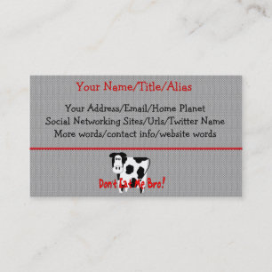 Eet me niet, Bro! Visitekaartje