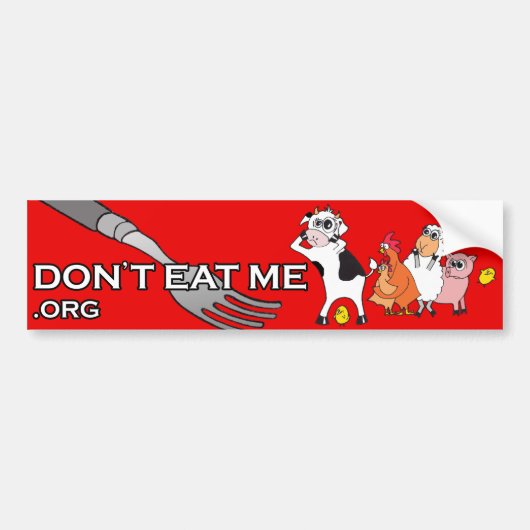 EET ME NIET!™ BUMPERSTICKER (Voorkant)