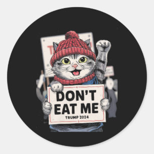 Eet Me Niet Katten Voor Trump 2024 Grappige Verkie Ronde Sticker