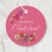 Eet me op!  Alice in Onederland Levendige Bloemen Bedankjes Labels (Achterkant)