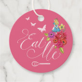 Eet me op!  Alice in Onederland Levendige Bloemen Bedankjes Labels (Voorkant)
