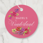 Eet me op!  Alice in Wonderland Levendige Bloemen Bedankjes Labels (Achterkant)
