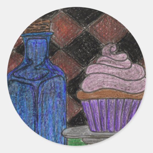 Eet me op. Drink me. Ronde Sticker (Voorkant)