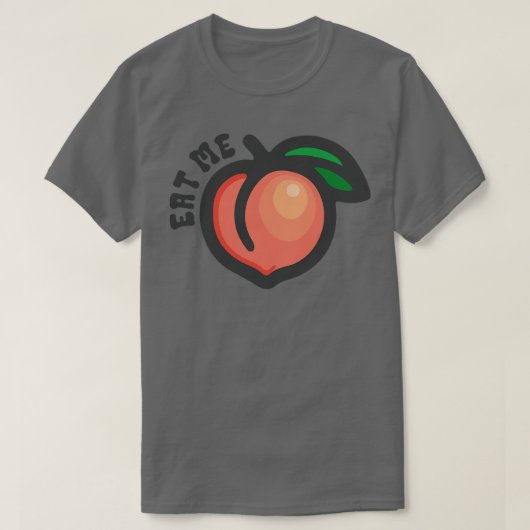 Eet me perzik emoji t-shirt (Design voorkant)