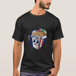 Eet me terwijl ik heet voedsel koken met gefrituur t-shirt