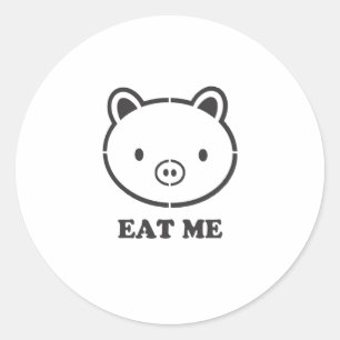 Eet me varken ronde sticker