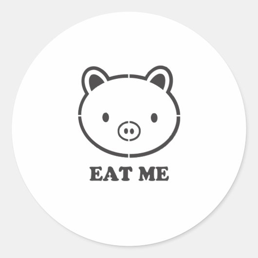 Eet me varken ronde sticker (Voorkant)