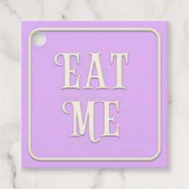 "Eet Me" Victoriaanse Theepartij Roze Vierkant Aan Bedankjes Labels