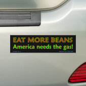 Eet meer bonen! Amerika heeft het gas nodig! Bumpersticker (Op auto)