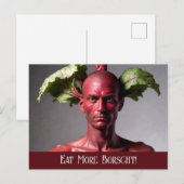 Eet meer Borscht: Beet Man Briefkaart (Voorkant / Achterkant)