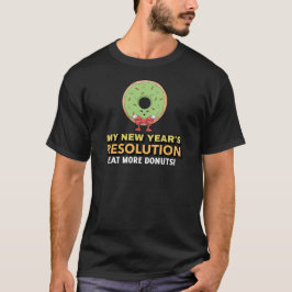 Eet meer donuts - New Year's resolutie donker T-shirt