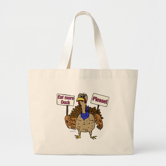 Eet meer eend - pratend Turkije Grote Tote Bag (Voorkant)