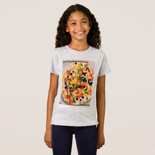 Eet meer fruit koekjes pizza t-shirt (Voorkant volledig)