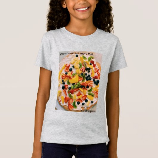 Eet meer fruit koekjes pizza t-shirt (Voorkant)