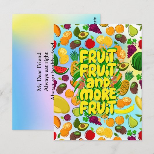 Eet meer fruit | motivatie gezonde levensmiddelen briefkaart (Voorkant / Achterkant)