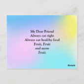 Eet meer fruit | motivatie gezonde levensmiddelen briefkaart (Achterkant)