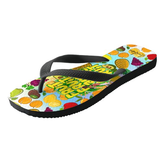 Eet meer fruit | motivatie gezonde levensmiddelen  teenslippers (Schuin)