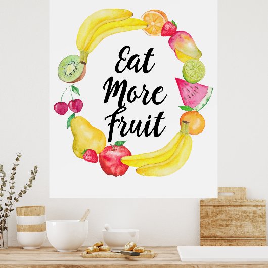 Eet meer fruit poster (Keuken)
