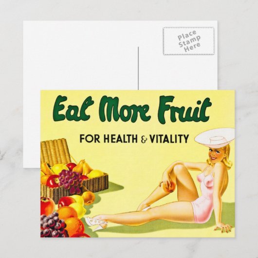 Eet meer fruit voor gezondheid en vitaliteit  briefkaart (Voorkant / Achterkant)