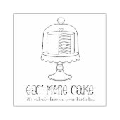 Eet meer kake Birthday Rubber Art Stempel (Afrduk)