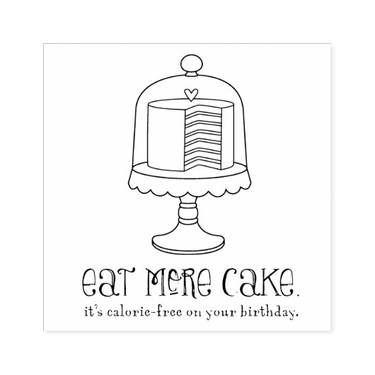 Eet meer kake Birthday Rubber Art Stempel (Afrduk)