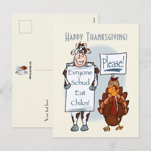 Eet meer kip Thanksgiving vakantie Kaart (Voorkant / Achterkant)