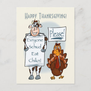 Eet meer kip Thanksgiving vakantie Kaart
