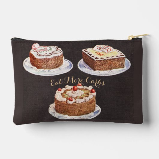Eet Meer Koolhydraten Vintage Cake Illustratie Etui (Achterkant)